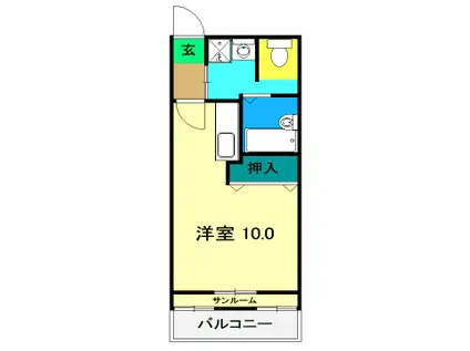 宮田アパートII(ワンルーム/3階)の間取り写真