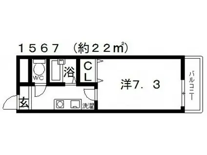 DH白鳥(1K/4階)の間取り写真