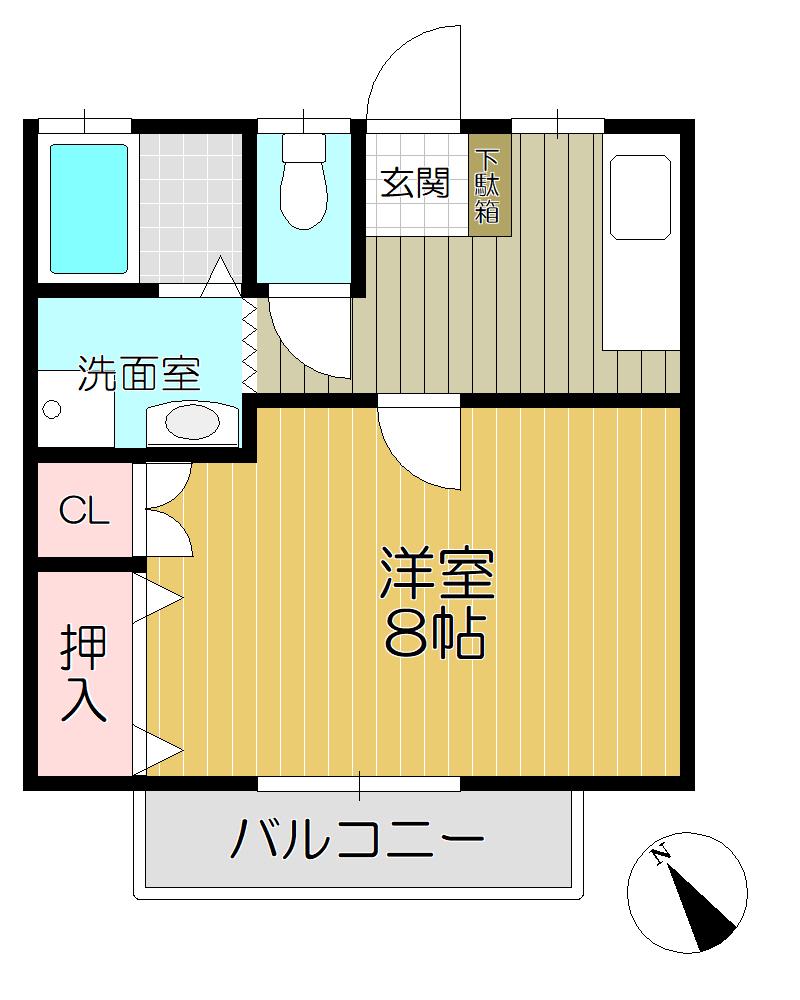コーポ沼田A(1K/1階)の間取り写真