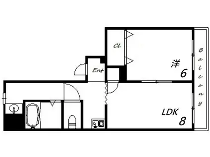 苫田ビル(1LDK/3階)の間取り写真