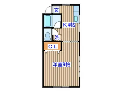 渡智アパ-ト(1K/2階)の間取り写真