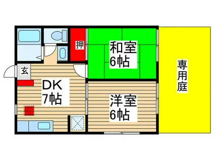 パルコートサウスワン(2DK/1階)の間取り写真