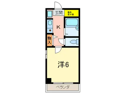 ストゥーディオKS(1K/2階)の間取り写真