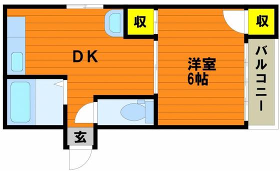 Tコーポ(1DK/3階)の間取り写真