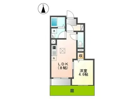 ＪＲ五日市線 秋川駅 徒歩17分 2階建 築11年(1LDK/1階)の間取り写真
