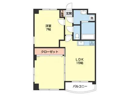 カサ・デ・西かのだ(1LDK/3階)の間取り写真