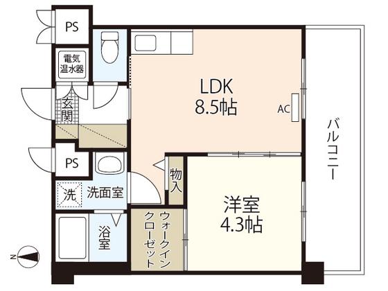 ベルハウス(1LDK/3階)の間取り写真