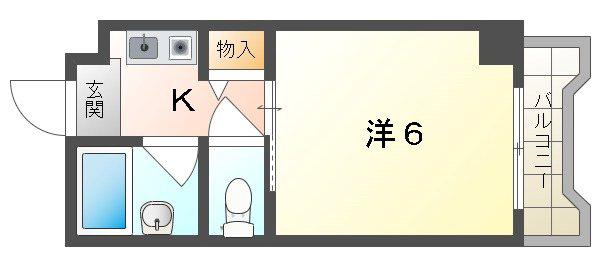 ロータリーマンション平代町(ワンルーム/3階)の間取り写真