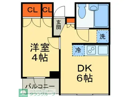 ビューパレー西新井(1DK/3階)の間取り写真