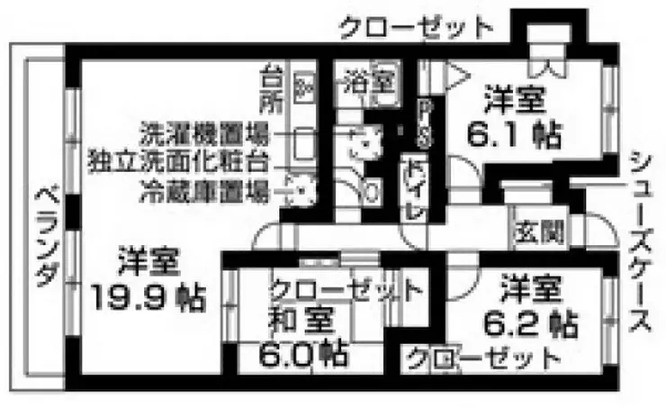 宮前平ハイツ 6階階 間取り