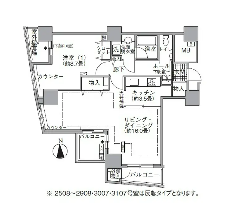 アクティ汐留 27階階 間取り