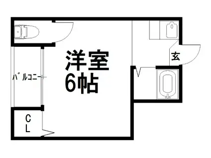佐脇天王町ハイツ(1K/2階)の間取り写真