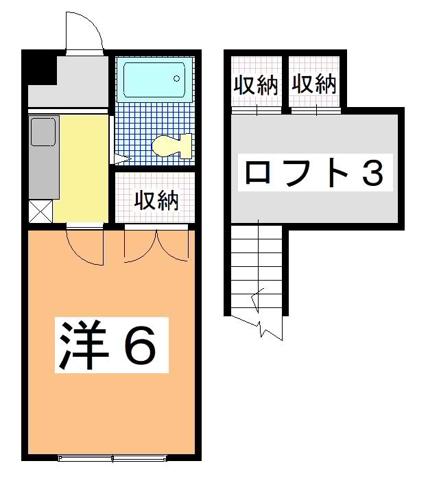 ロフティルブラン(1K/1階)の間取り写真