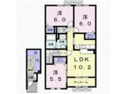 メゾンビューII(3LDK/2階)の間取り写真