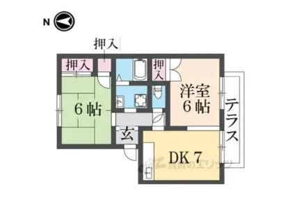 ヴィラージュ堀川(2DK/2階)の間取り写真