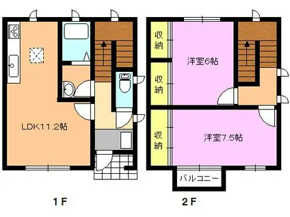 ブランエール A(2LDK/1階)の間取り写真