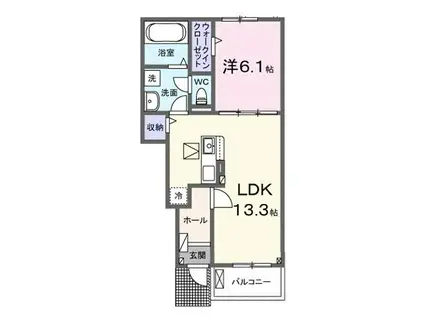 ベラーノ II(1LDK/1階)の間取り写真