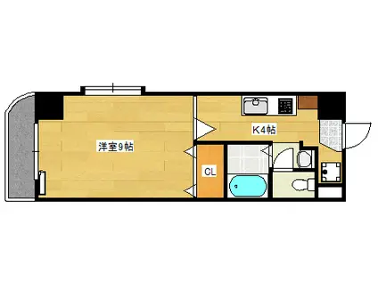 シャルム豊明(1K/3階)の間取り写真