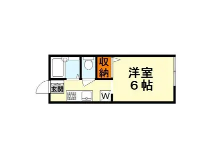 アービーハイツ3(1K/2階)の間取り写真