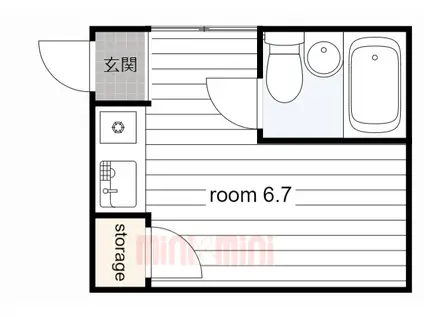 RHYTHM杭瀬(ワンルーム/2階)の間取り写真