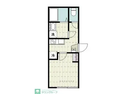 AGAS三軒茶屋(1K/1階)の間取り写真