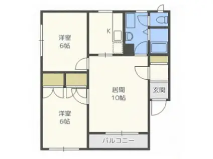 カルテット(2LDK/1階)の間取り写真