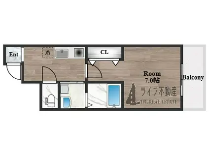 フジパレス長田サウス(1K/2階)の間取り写真