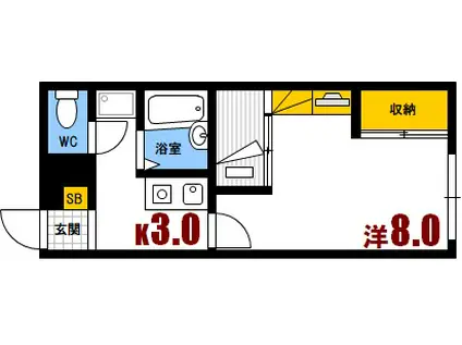 イーハトーヴ安芸(1K/2階)の間取り写真
