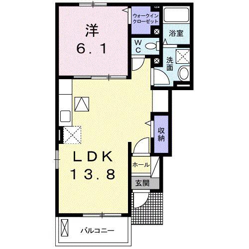グリーン ハイツ(1LDK/1階)の間取り写真