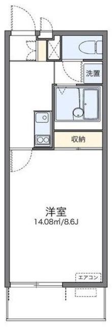 レオネクストカサミラ(1K/1階)の間取り写真
