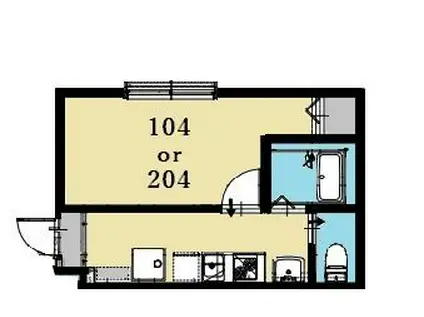 アイコート鎌ケ谷(1K/1階)の間取り写真