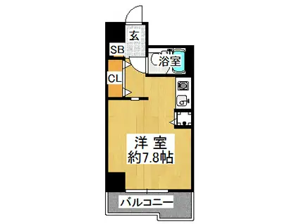 学が丘カレッジハイツ(1K/3階)の間取り写真