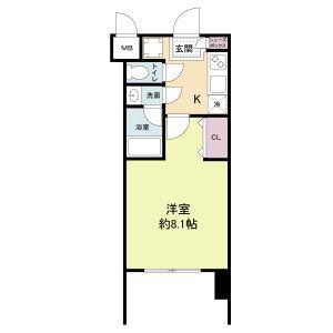レジディア新大阪(1K/8階)の間取り写真