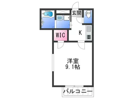 フジパレス新中通I番館(1K/2階)の間取り写真