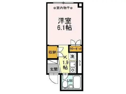 アンソレイユ塩町(1K/2階)の間取り写真