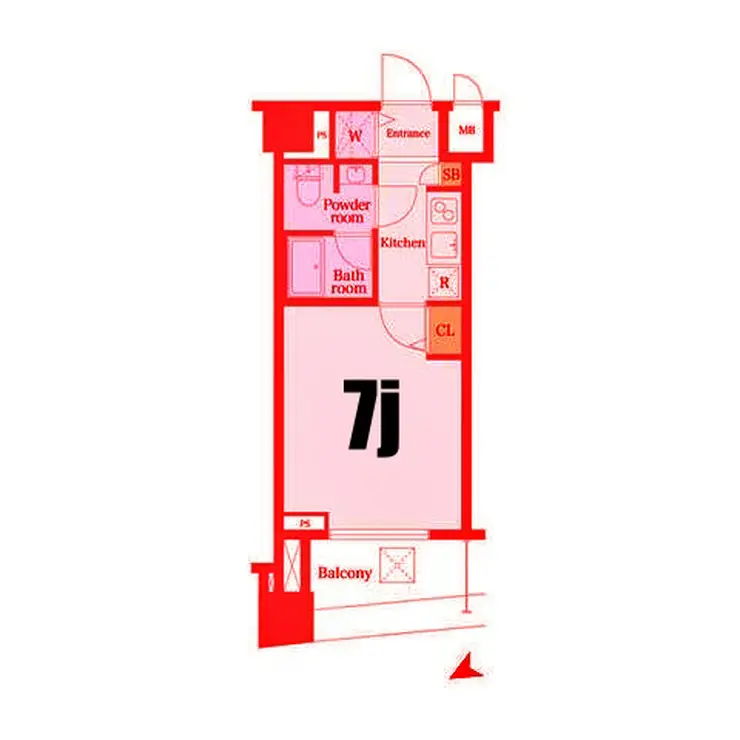 ガーラ・グランディ横濱桜木町 7階階 間取り