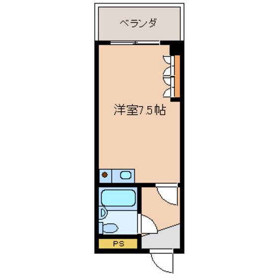グランハイツ泉町(ワンルーム/2階)の間取り写真