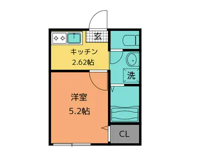 シエロ湘南II(1K/1階)の間取り写真