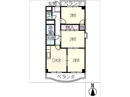 GRANDEG21K(3DK/1階)の間取り写真