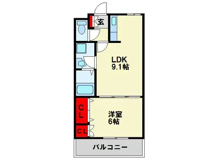 トップハイツドイ(1LDK/2階)の間取り写真