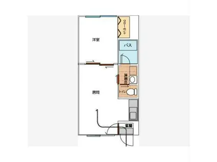ピュアパレス北昭和(1LDK/2階)の間取り写真