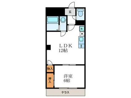 マッケンジー東堀川(1LDK/1階)の間取り写真