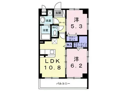 サウスブリーズ(2LDK/2階)の間取り写真