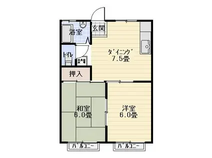 ベイショアパーク(2DK/2階)の間取り写真