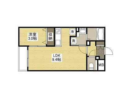 月光東福山駅前(1LDK/3階)の間取り写真
