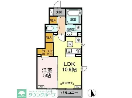 サンコート宮沢(1LDK/1階)の間取り写真