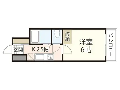 ピアーチェ住吉(1K/6階)の間取り写真