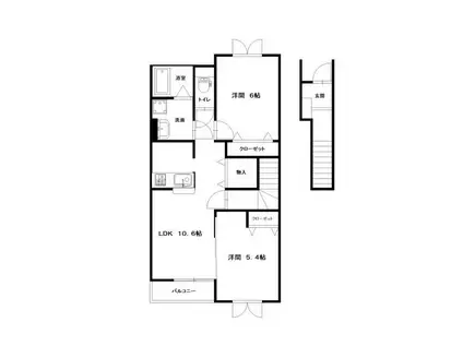 ハイステージIS II(2LDK/2階)の間取り写真