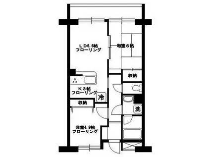 ヴィラージュ向原(2LDK/1階)の間取り写真