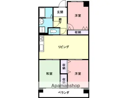 グリーンヒル波分(3LDK/5階)の間取り写真